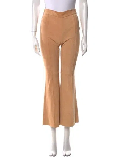 Pre-owned Rosetta Getty Lambskin Wide Leg Pants In Neutral