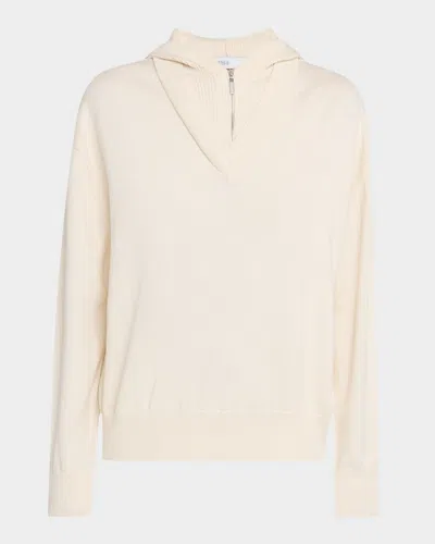 Rosetta Getty Layered Knit Hoodie In White