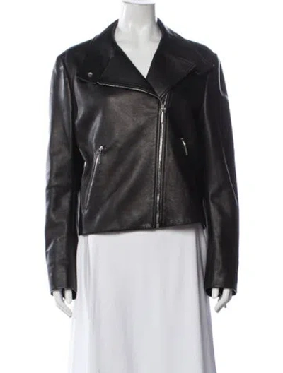Pre-owned Rosetta Getty Leather Biker Jacket In Black