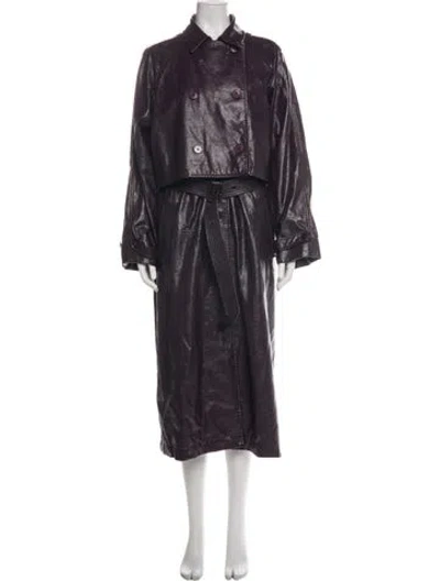 Pre-owned Rosetta Getty Leather Blazer In Purple