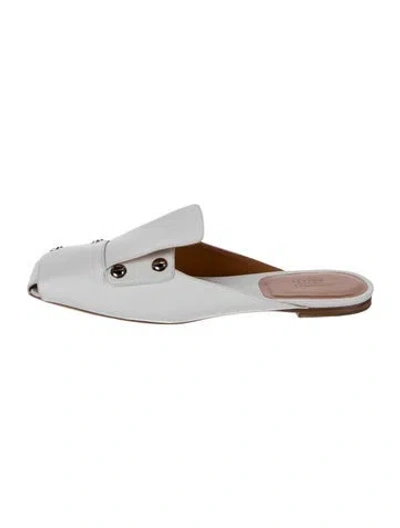 Pre-owned Rosetta Getty Leather Mules In White