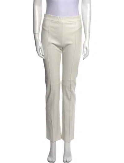Pre-owned Rosetta Getty Leather Straight Leg Pants In Neutral