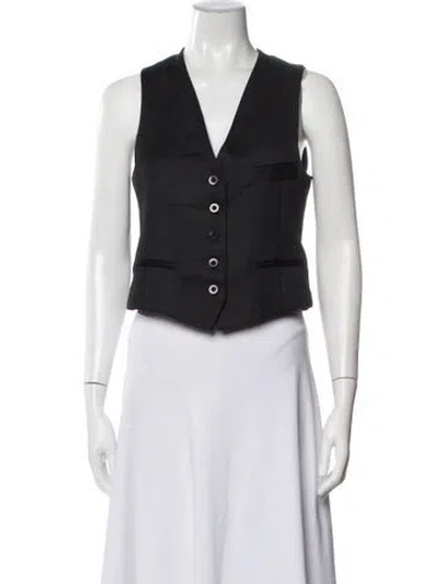 Pre-owned Rosetta Getty Linen Vest In Black