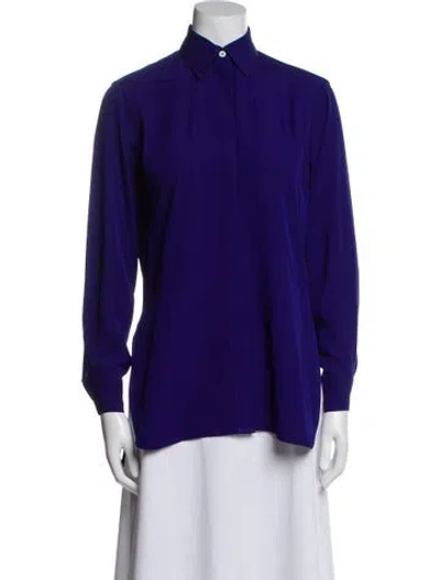 Pre-owned Rosetta Getty Long Sleeve Blouse In Blue