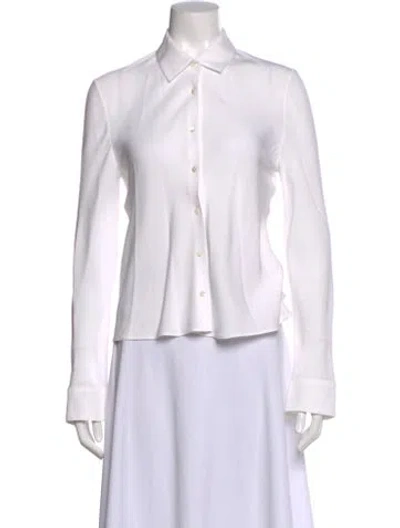 Pre-owned Rosetta Getty Long Sleeve Blouse In Neutral