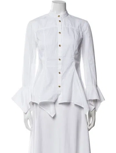 Pre-owned Rosetta Getty Long Sleeve Blouse In White