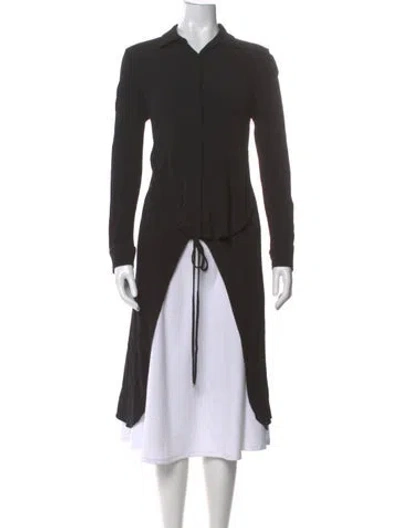 Pre-owned Rosetta Getty Long Sleeve Button-up Top In Black