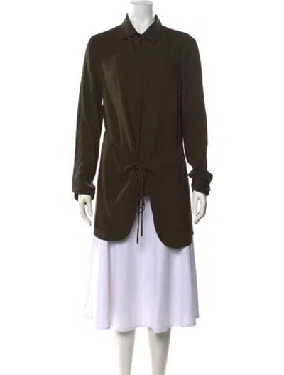 Pre-owned Rosetta Getty Long Sleeve Button-up Top In Green