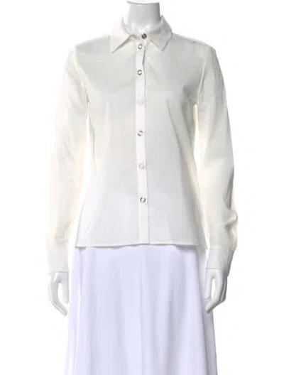 Pre-owned Rosetta Getty Long Sleeve Button-up Top In Neutral