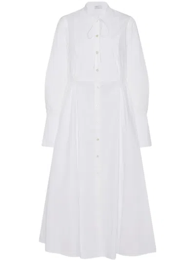 Rosetta Getty Long-sleeve Poplin Shirtdress In White