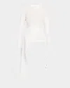 Rosetta Getty Long-sleeve Split Apron Combo T-shirt In White