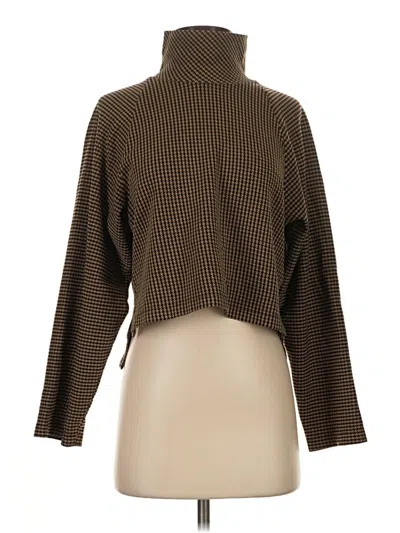 Pre-owned Rosetta Getty Long Sleeve Top Brown Turtleneck Tops