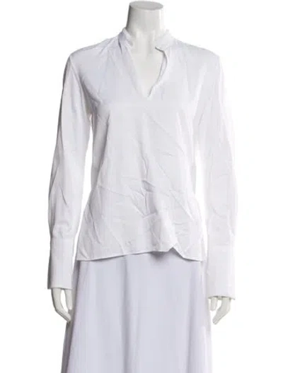 Pre-owned Rosetta Getty Long Sleeve Top In White