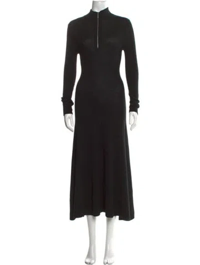 Pre-owned Rosetta Getty Merino Wool Long Dress In Black
