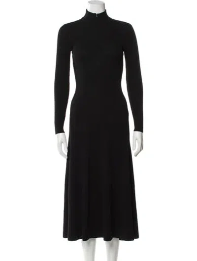Pre-owned Rosetta Getty Merino Wool Midi Length Dress In Black