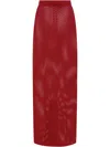 Rosetta Getty Mesh Midi Skirt In Red