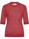 Rosetta Getty Mesh Top In Red