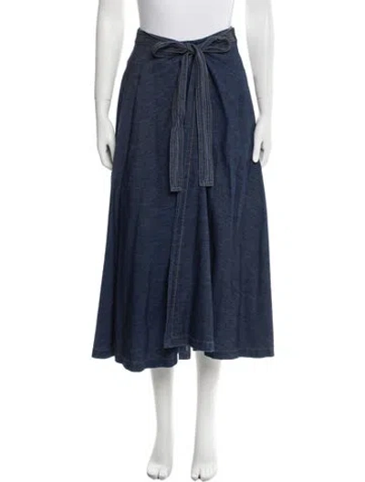 Pre-owned Rosetta Getty Midi Length Skirt W/ Tags In Blue