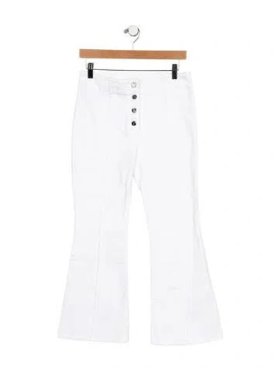 Pre-owned Rosetta Getty Mid-rise Wide Leg Jeans In White
