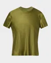 Rosetta Getty Mixed-media Bias Silk T-shirt In Green