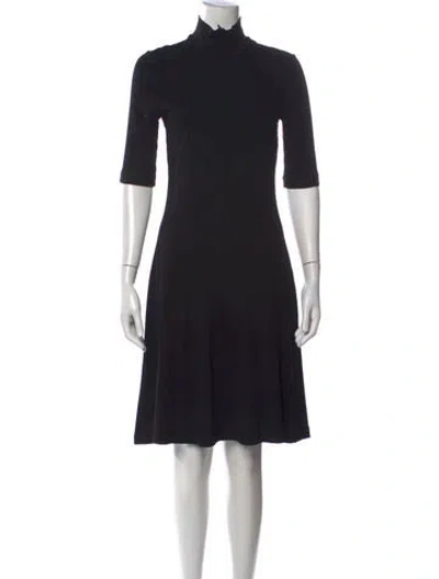Pre-owned Rosetta Getty Mock Neck Knee-length Dress In Black