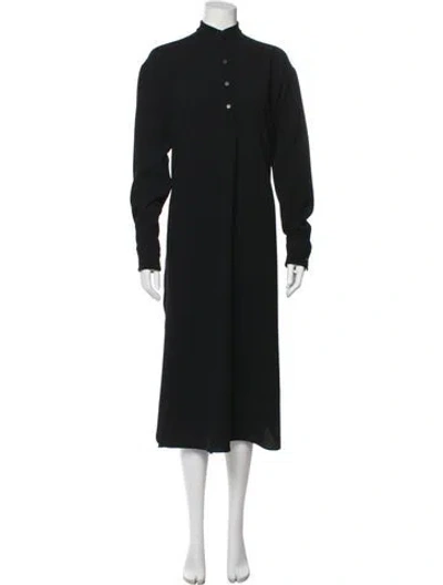 Pre-owned Rosetta Getty Mock Neck Long Dress In Black