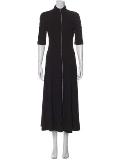Pre-owned Rosetta Getty Mock Neck Long Dress In Black