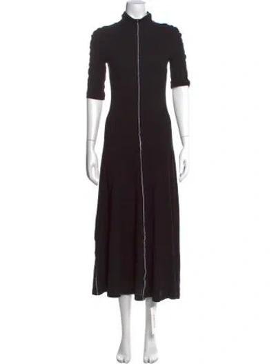 Pre-owned Rosetta Getty Mock Neck Long Dress In Black
