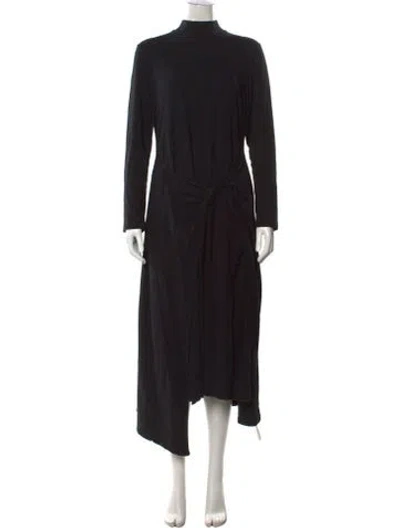 Pre-owned Rosetta Getty Mock Neck Long Dress In Black