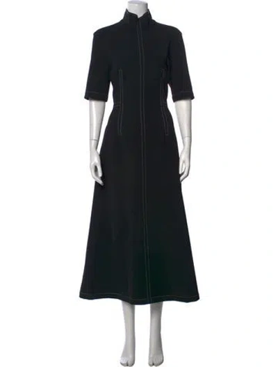 Pre-owned Rosetta Getty Mock Neck Long Dress In Black