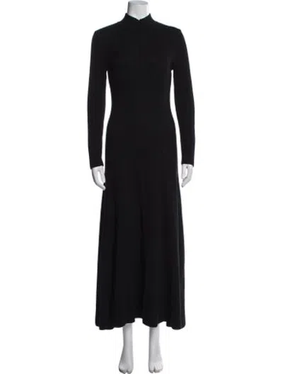 Pre-owned Rosetta Getty Mock Neck Long Dress In Black/metallic