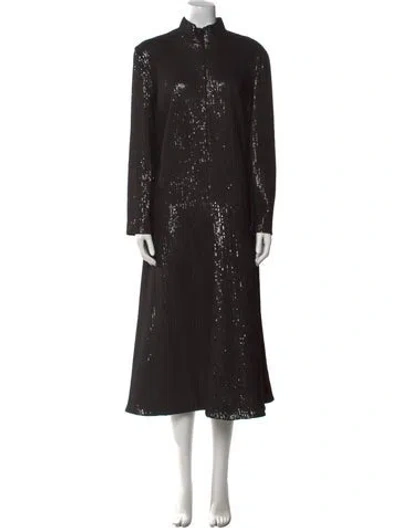 Pre-owned Rosetta Getty Mock Neck Long Dress W/ Tags In Black