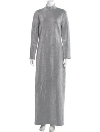 Pre-owned Rosetta Getty Mock Neck Long Dress W/ Tags In Gray
