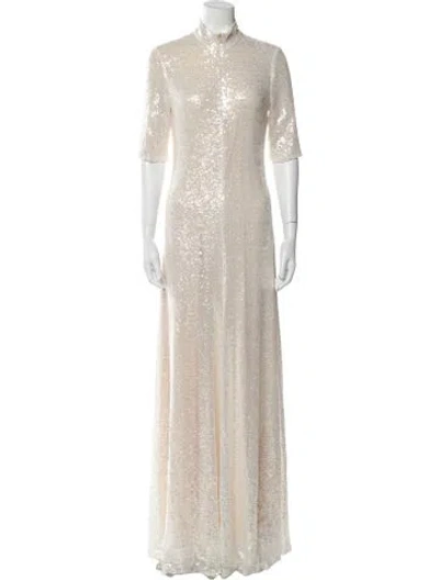 Pre-owned Rosetta Getty Mock Neck Long Dress W/ Tags In Neutral