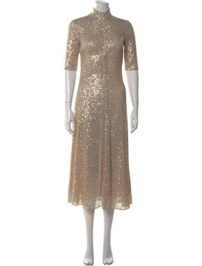Pre-owned Rosetta Getty Mock Neck Long Dress W/ Tags In Neutral