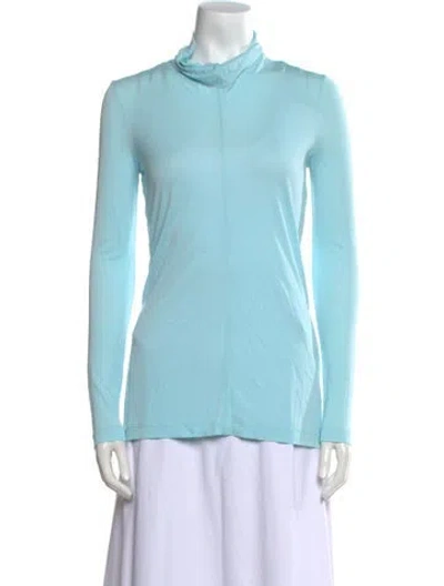Pre-owned Rosetta Getty Mock Neck Long Sleeve Sweatshirt In Blue