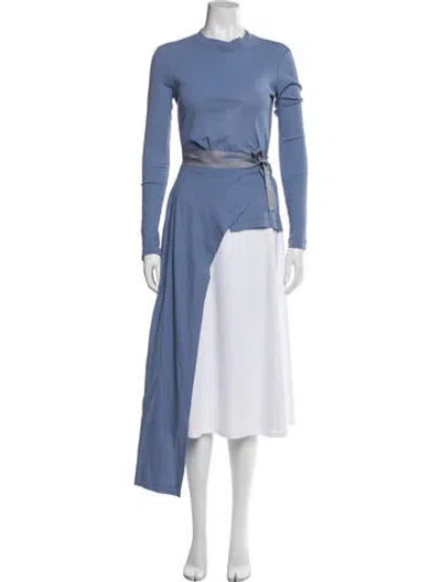 Pre-owned Rosetta Getty Mock Neck Long Sleeve Top In Blue