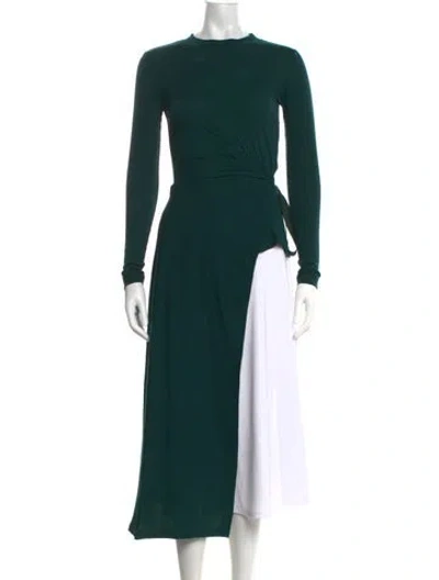 Pre-owned Rosetta Getty Mock Neck Long Sleeve Top In Green