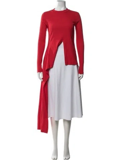 Pre-owned Rosetta Getty Mock Neck Long Sleeve Top W/ Tags In Red