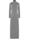 Rosetta Getty Mock-neck Metallic Maxi Dress In Silver