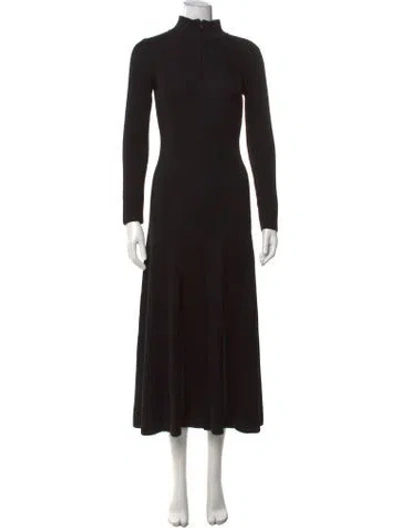 Pre-owned Rosetta Getty Mock Neck Midi Length Dress In Black