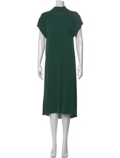 Pre-owned Rosetta Getty Mock Neck Midi Length Dress In Green