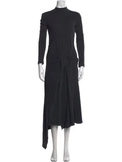 Pre-owned Rosetta Getty Mock Neck Midi Length Dress In Grey