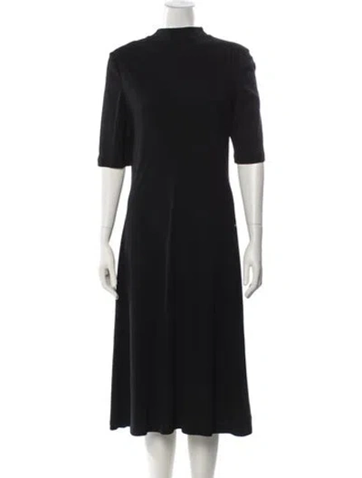 Pre-owned Rosetta Getty Mock Neck Midi Length Dress W/ Tags In Black