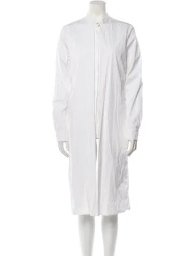 Pre-owned Rosetta Getty Mock Neck Midi Length Dress In White