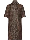Rosetta Getty Mock-neck Shift Dress In Brown