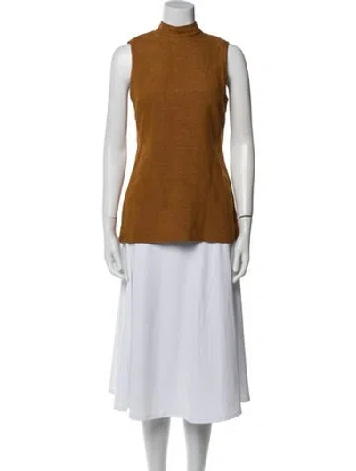 Pre-owned Rosetta Getty Mock Neck Sleeveless Tunic In Brown