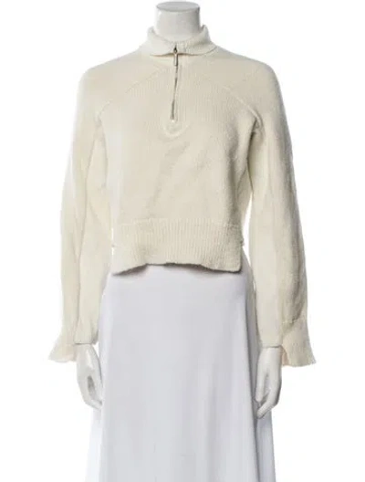 Pre-owned Rosetta Getty Mock Neck Sweater In Neutral