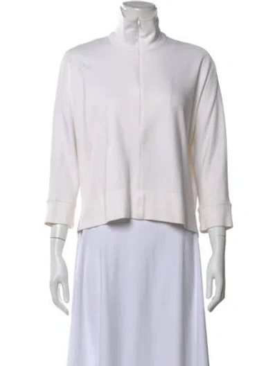 Pre-owned Rosetta Getty Mock Neck Sweater In White
