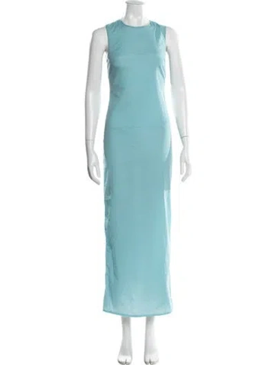 Pre-owned Rosetta Getty Nylon Long Dress W/ Tags In Blue